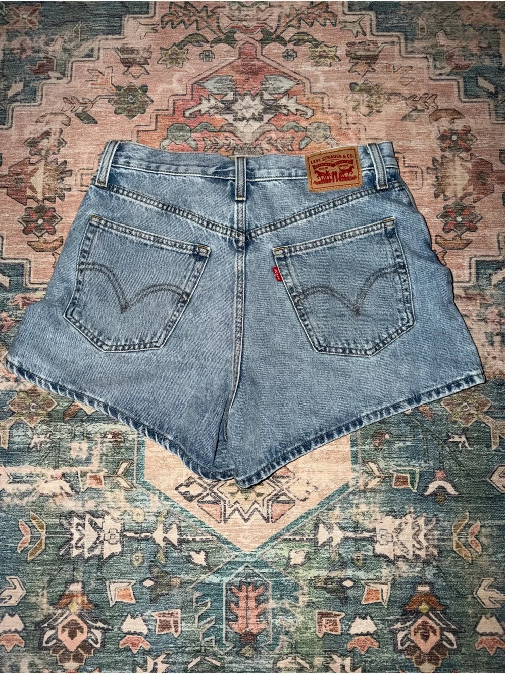 Levi's Light Blue Distressed Denim Cutoff Shorts